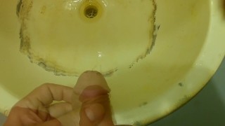 A Man Pees in a Squatter's Sink - Male Piss | Guy's Urine