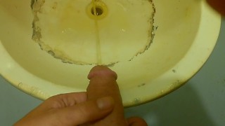 A Man Pees in a Squatter's Sink - Male Piss | Guy's Urine