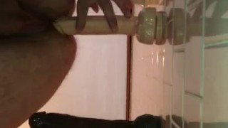 Gay bottom playing with his toys