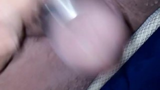 Fat redneck plays with small cock