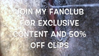 Hairy Pussy cum and close up Pink Vibrator Promo
