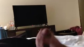 JERKING AND CUM ALONE IN HOTEL ROOM