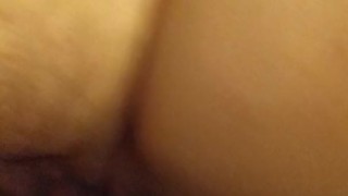Dripping wet missionary creampie POV
