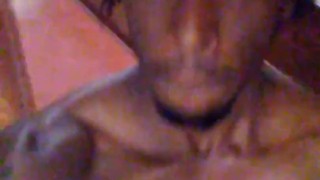 Black man walking naked in public at work