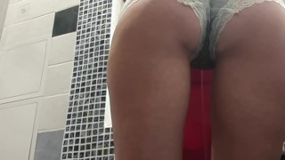 Peeing cute cotton panties