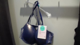sex in a wardrobe cabine in a shop with underwear