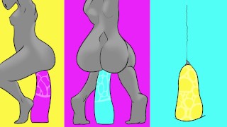 animated girl taking toy up ass