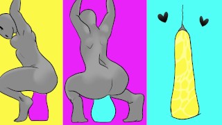 animated girl taking toy up ass