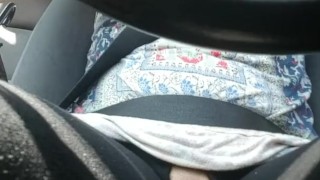 Little W. Kitty Orgasms in Public While Driving a Car!