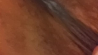 Thick girl tastes her pussy like a good girl