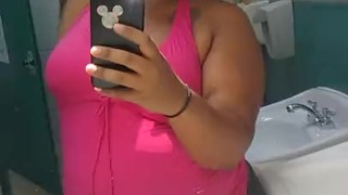 SEXY REDBONE BBW! (Public shower)