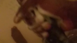 STROKING CREAMY BBC IN THE SHOWER, ALMOST GOT CAUGHT