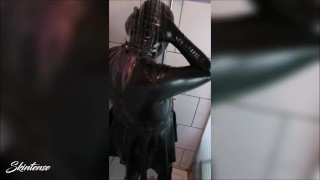 Latex Rubberdoll takes a shower