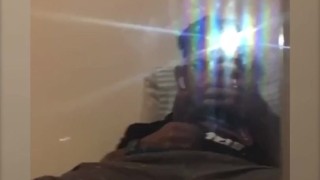 Straight guy playing with his black big cock