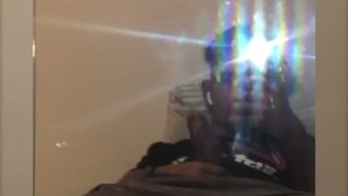 Straight guy playing with his black big cock