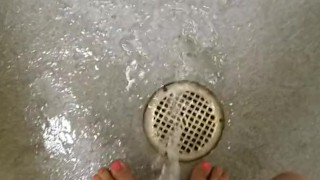 Standing Piss in Shower At Gym