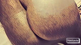 NASTAVIA-Black wet pussy masturbates