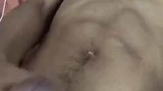 Young sexy man busting a load for roommates