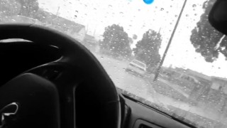 Rainy day car head