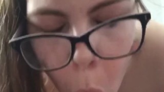 Big tit white girl gives blowjob