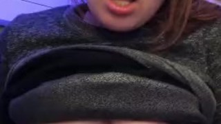 Having fun in the Airplane with my Big Titties