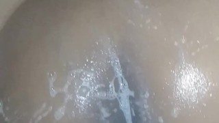 ebony rides huge dildo