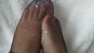 Magical tights tiny little chubby BBW feet