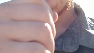 Sucking a big black tip in public