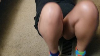 Hot wife working out camel toe thick thighs exercise
