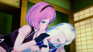 The Last:Naruto Adult Sakura and Ino Combination Penis Attack