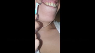 Teeth and mouth check while smoking - Short