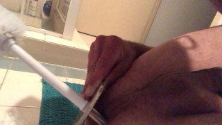 Toilet brush in arse