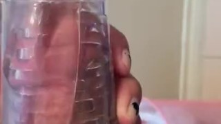 Slow thrust and stroke Clear Fleshlight pilot