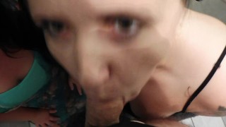 Two Girls sharing Cock Deepthroat 3some with Cumshot over Face