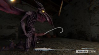 RIDLEY THE SPACE RAPTOR TRIES TO DRINK HIS OWN THICK SPUNK [DRAGON]