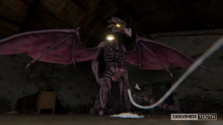 RIDLEY THE SPACE RAPTOR TRIES TO DRINK HIS OWN THICK SPUNK [DRAGON]