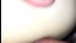 POV of PAWG getting fingered in the ass moments before taking his cock