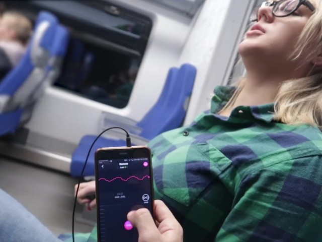 Remote Control My Orgasm in the Train / Public Female Orgasm 