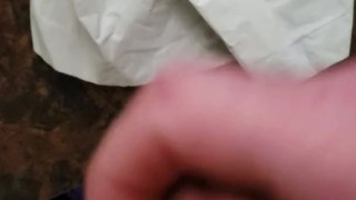Quick cum in the bathroom