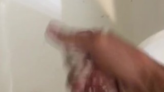 Solo shower masturbation