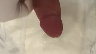cumhot on my wet diaper