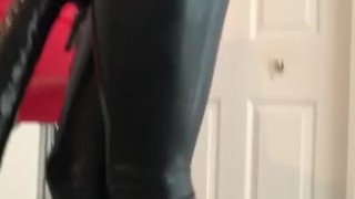Huge strapon dildo tease Latex Mistress Sasha Chen