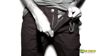 Hot Latino Jerking Off His Big Uncut Cock In Black and White - Camilo Brown