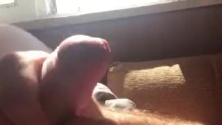 Jerking off in front of the window (cum, moaning)