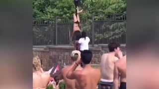 Stripper on giant black pole
