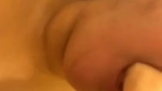 Latina slut tries to deep throat a dildo