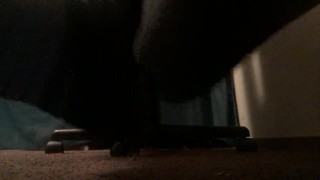 Blue socks feet
