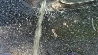 Girl Public Piss On Tire In Parking Lot