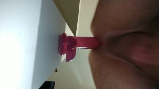 Twink fucks dildo