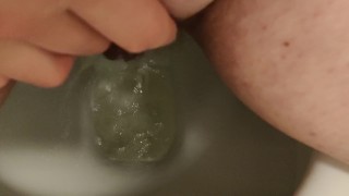 Long powerful piss and pussy rub after 4 hours of holding